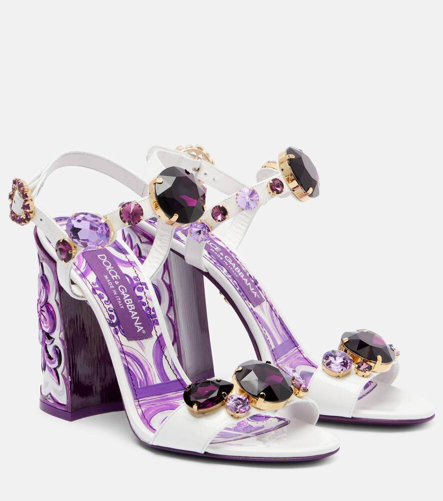 Кожаные сандалии с майоликой Dolce&Gabbana, Maiolica 3 Viola