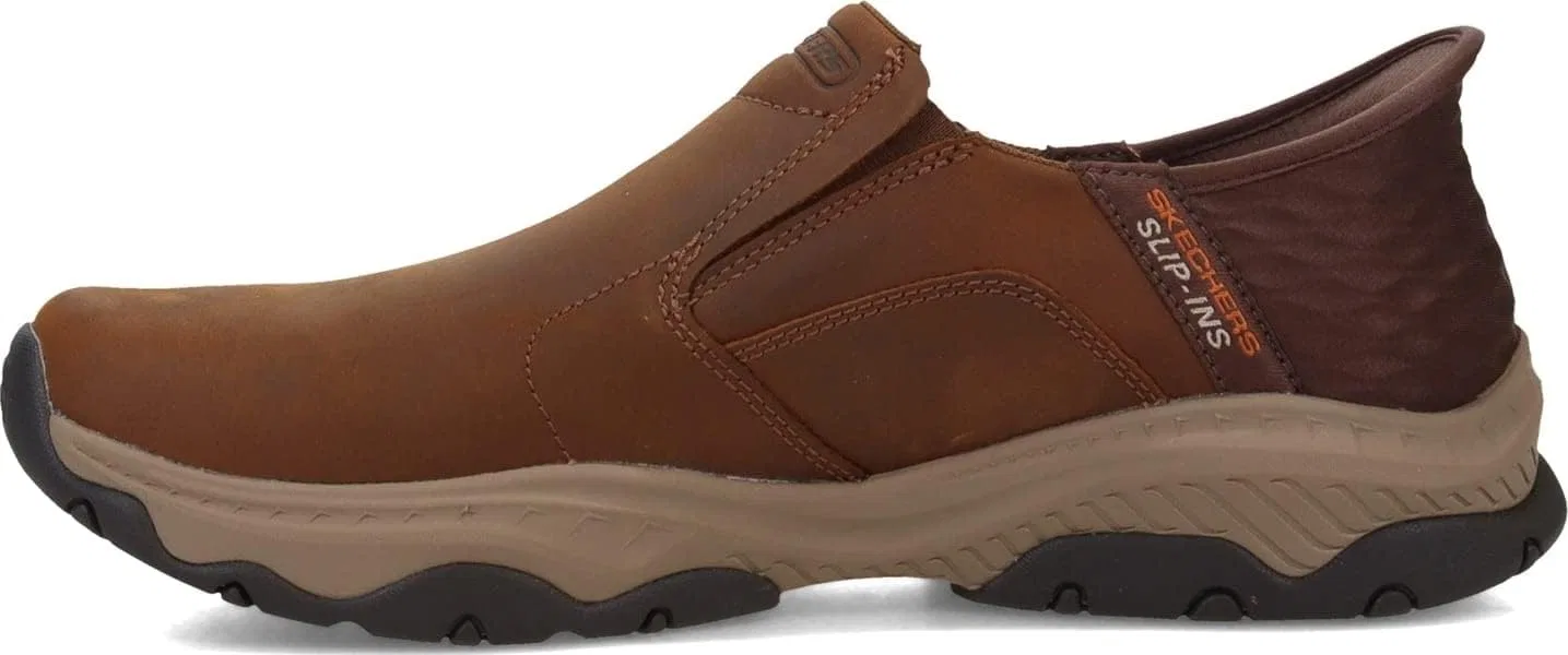 Мужские кожаные слипоны Skechers Craster Lanigan Twin Gore с закругленным носком, артикул 204847, Brown — фото 2