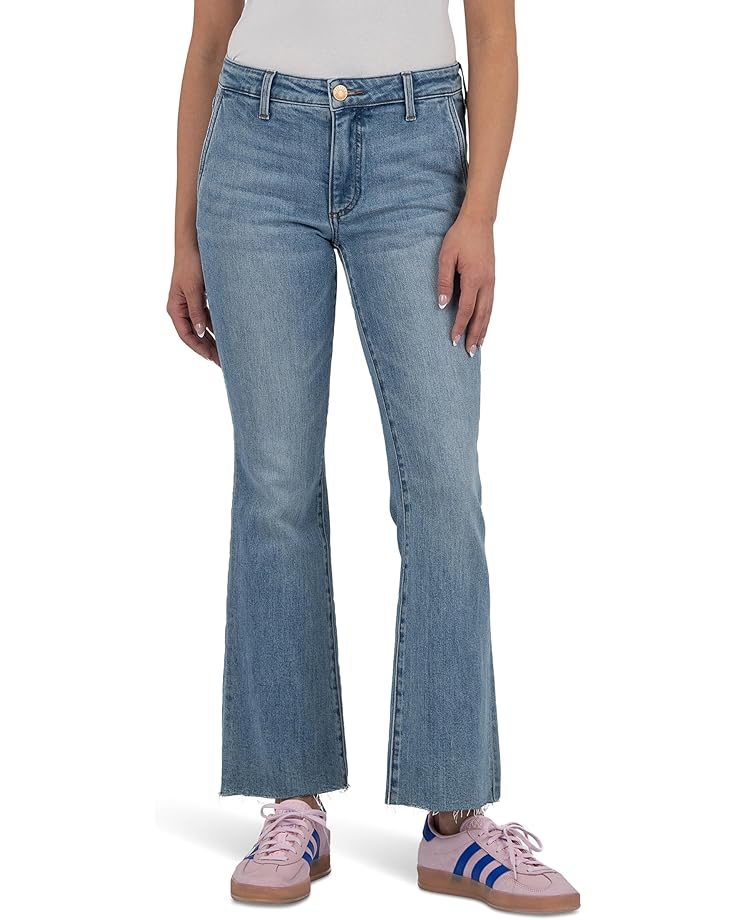 

Джинсы KUT from the Kloth Kelsey Mid-Rise Ankle Flare Raw Hem Slash Pocket, цвет Motivation