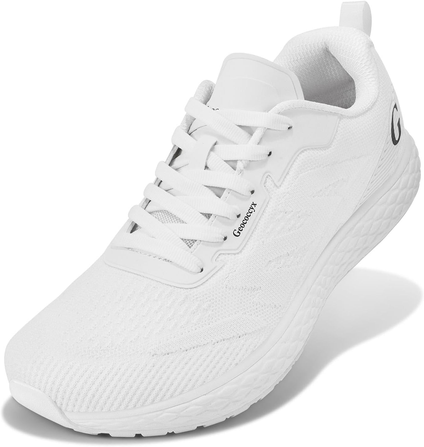 

Мужские кроссовки с широкой носочной частью для ходьбы и бега- дышащие, легкие, противоскользящие Geococcyx, белый
