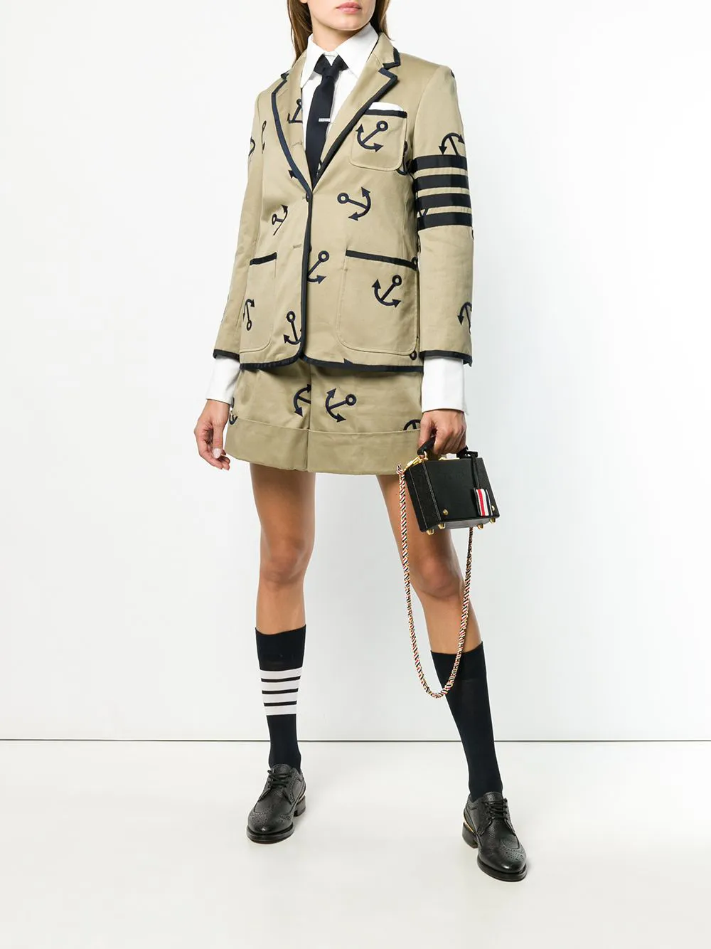 

Сумка Leather Micro Attaché Case THOM BROWNE, черный