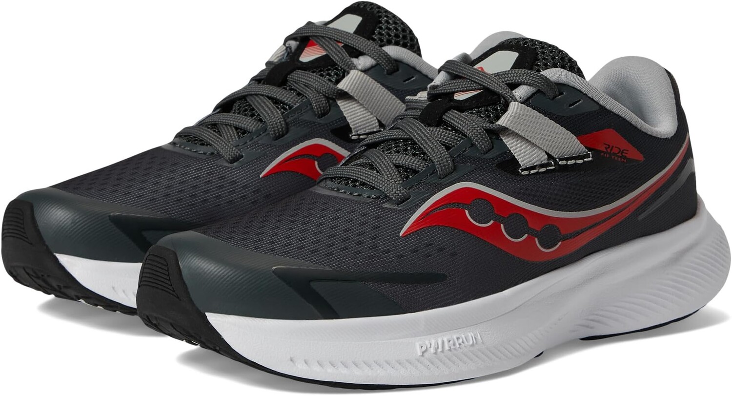 

Кроссовки Ride 15 Saucony Kids, цвет Grey/Black/Red