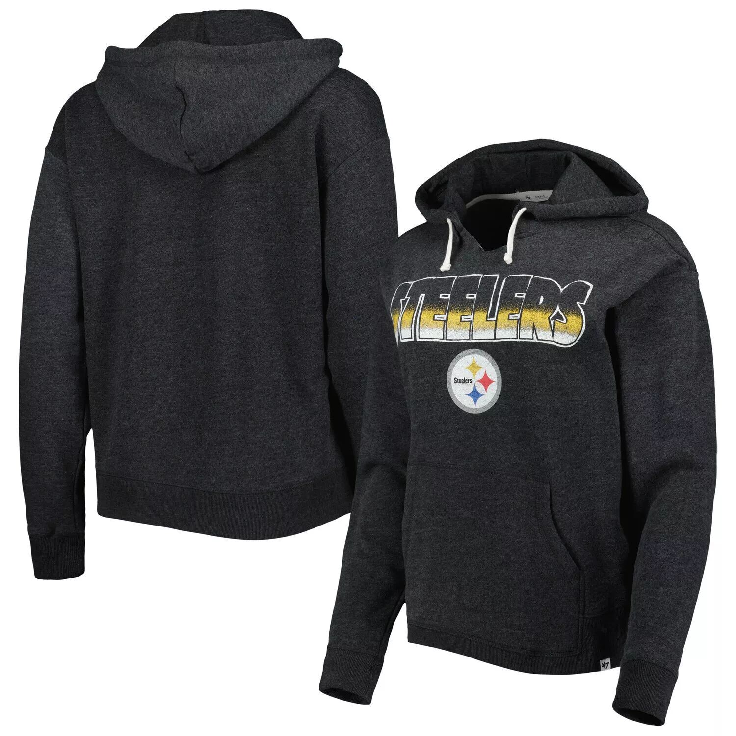 

Женский черный пуловер с капюшоном '47 Pittsburgh Steelers Color Rise Kennedy
