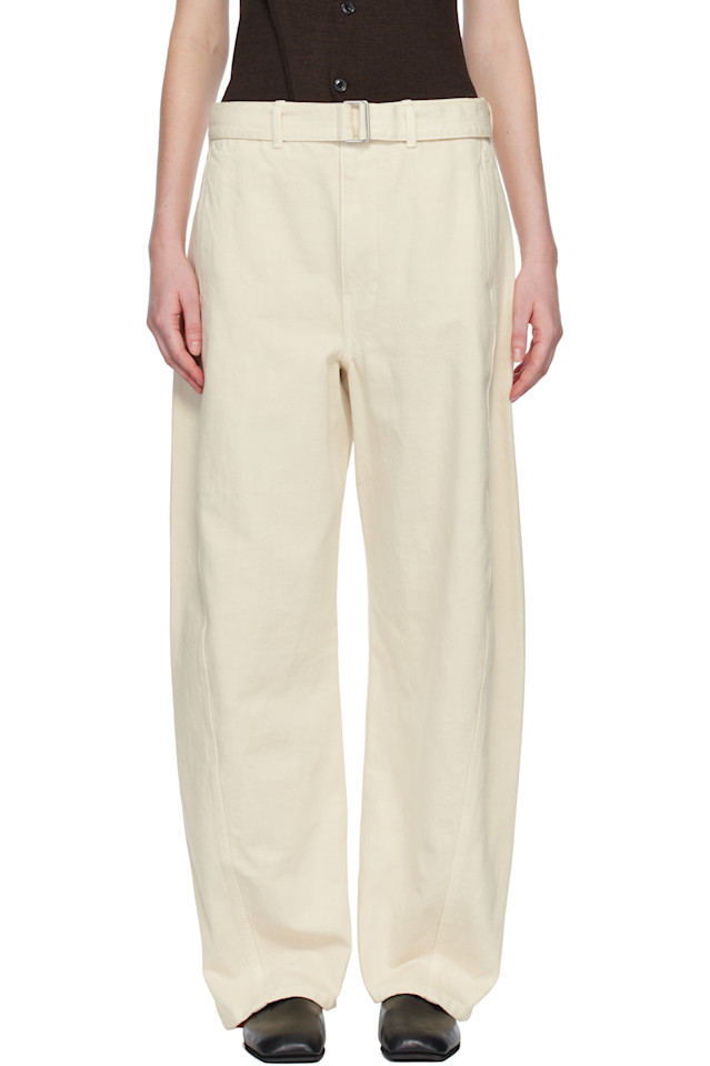 

Lemaire Джинсы Off-White с витым поясом