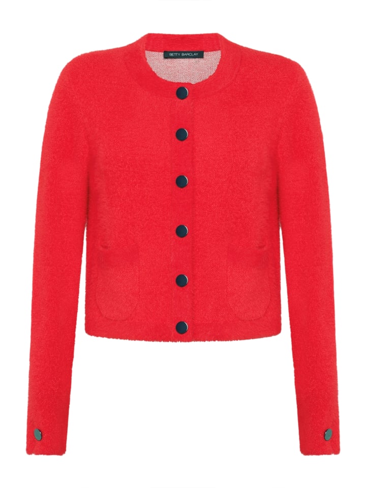 

Betty Barclay Вязаный кардиган с накладными карманами, цвет High Risk Red
