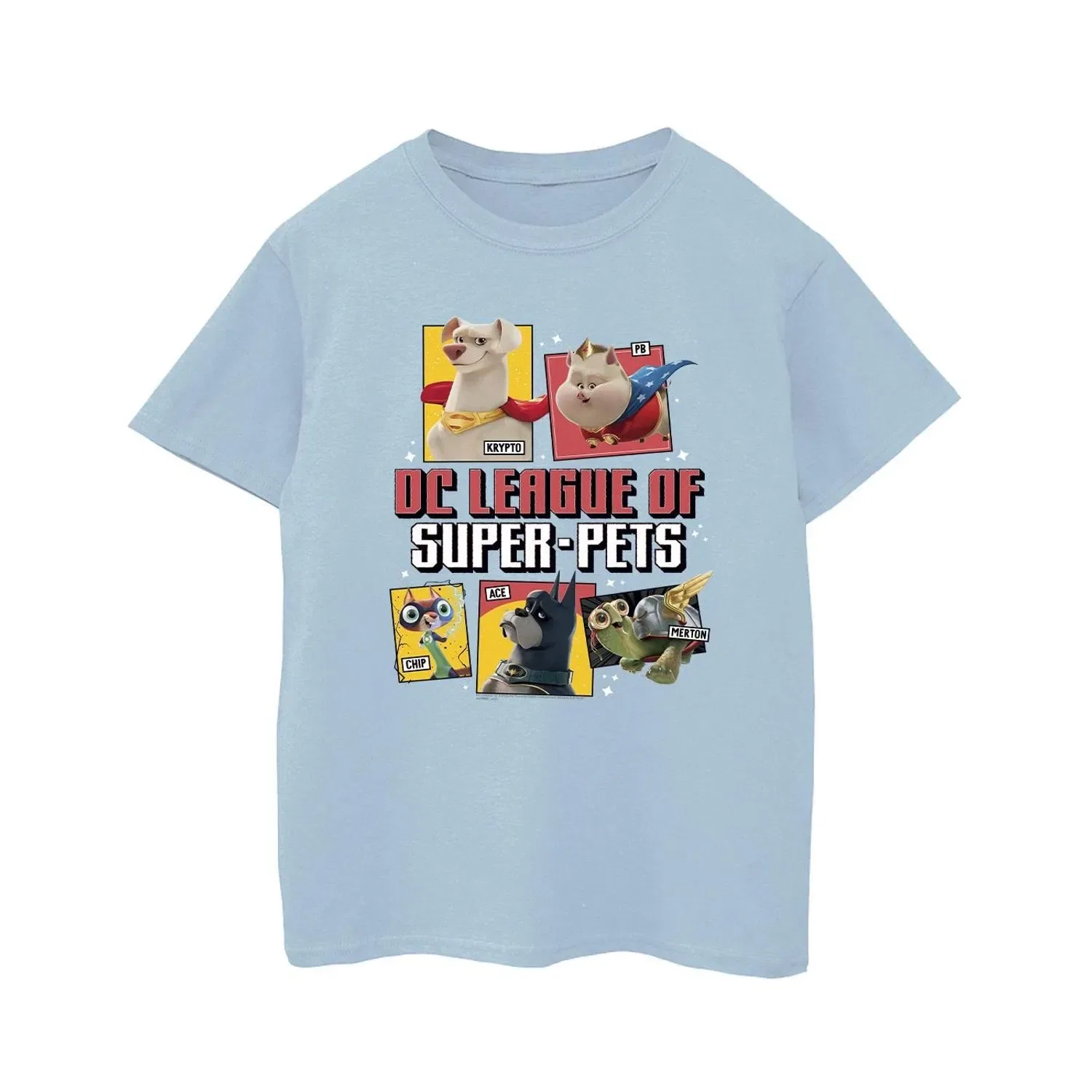 Футболка с принтом DC League Of Super-Pets Dc Comics, нежно-голубой — фото 2