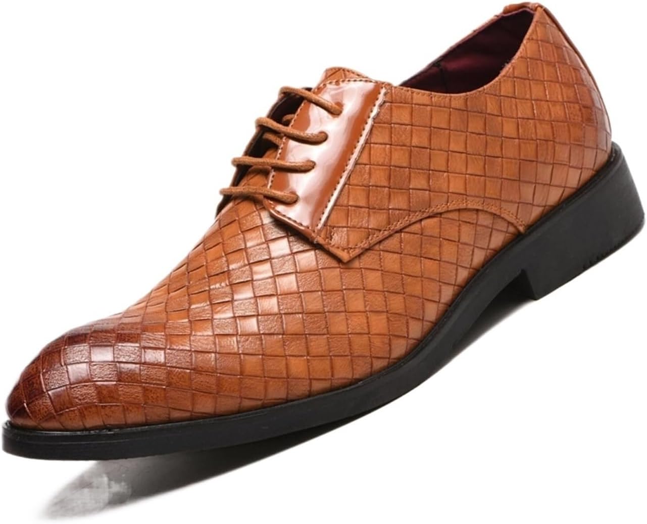 

Классические туфли для мужчин с шнуровкой, остроконечные оксфорды, деловые и вечерние свадебные туфли Dmgyck, коричневый