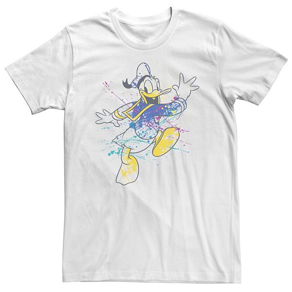 

Футболка с портретом Дональда Дака в прыжке от радости с брызгами краски Big & Tall Disney