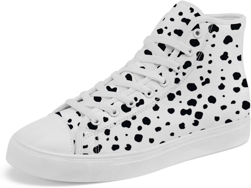 

Кеды на высокой платформе с принтом далматина Chebing, кеды с пятнами далматина, шнуровка, повседневная обувь для женщин и мужчин, белый