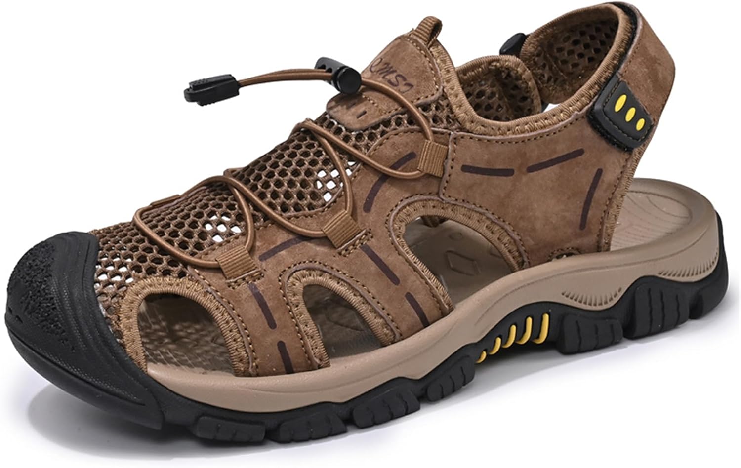 

Мужские водные сандалии Abborora с закрытым носком, для улицы, противоскользящие, удобные для походов, коричневый