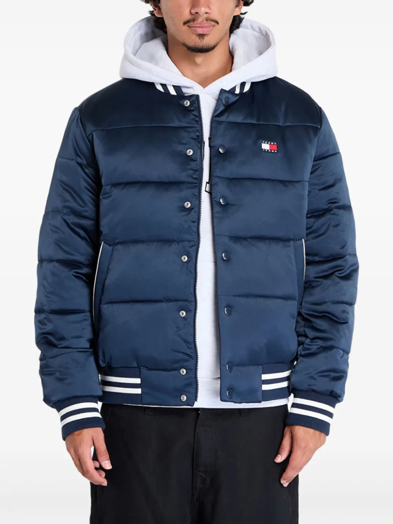 

Tommy Jeans атласный пуховик, синий