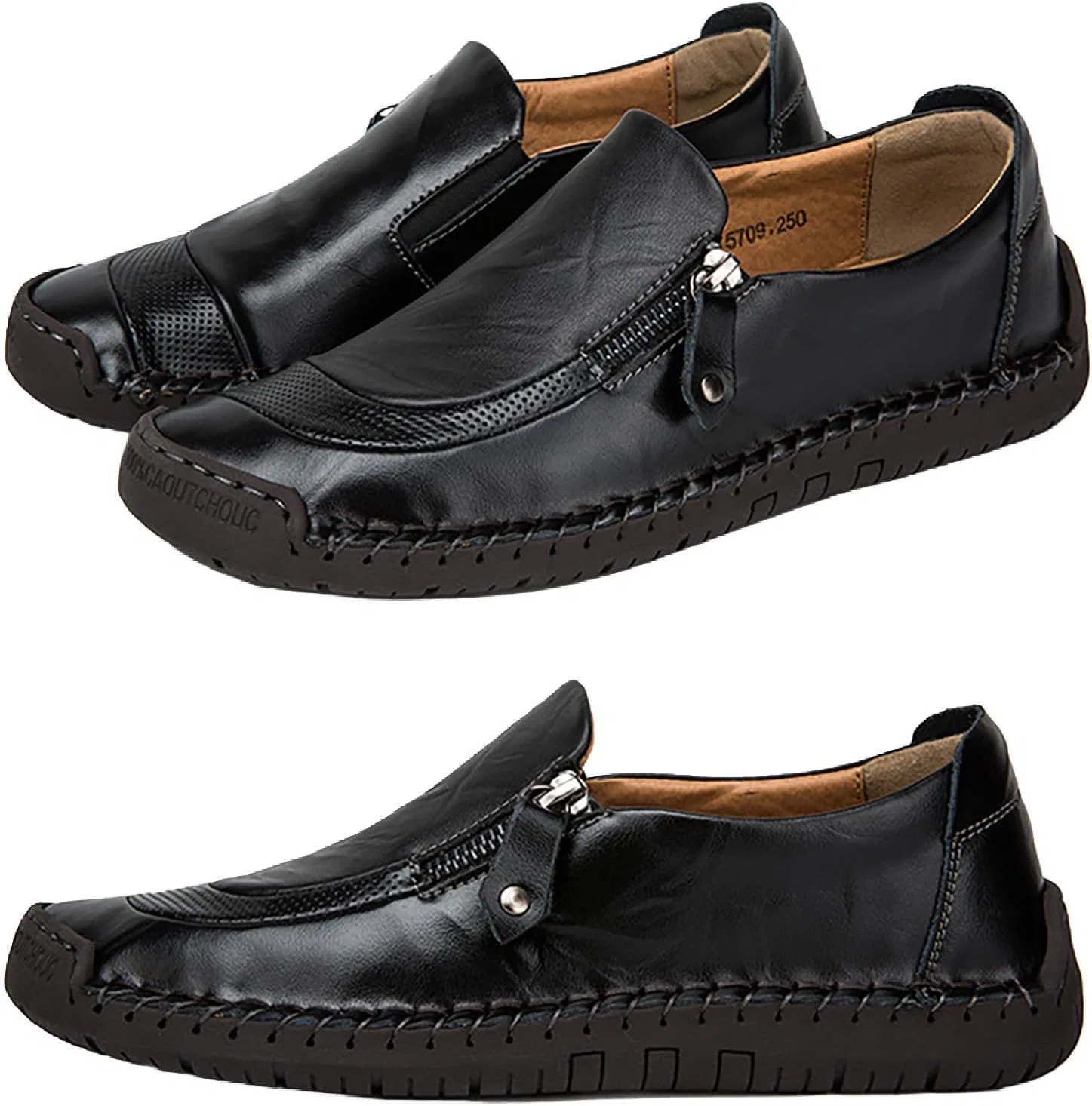 Мокасины кожаные, Loafers, черный — фото 4