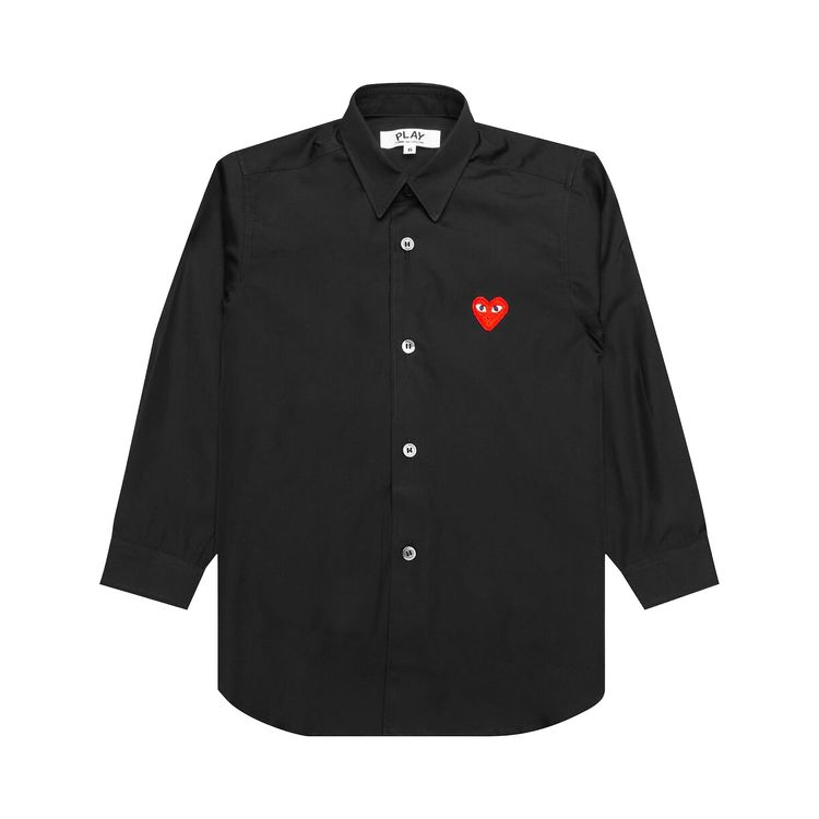 

Рубашка Comme des Garçons PLAY Button Up Shirt 'Black', черный