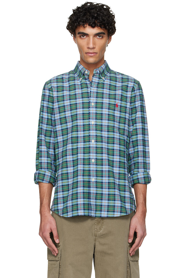 

Polo Ralph Lauren Рубашка-Оксфорд в зелено-синюю клетку