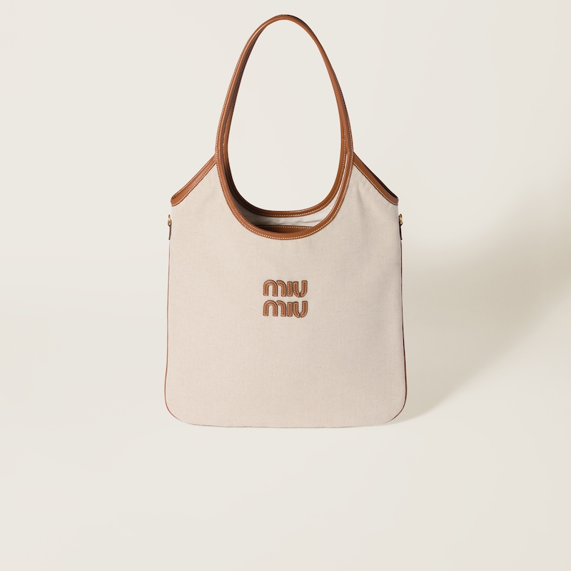 

Сумка Ivy из холста и кожи Miu Miu, мультиколор