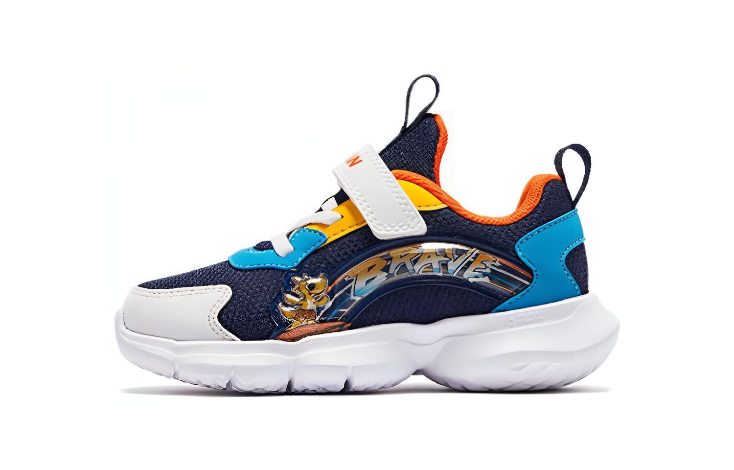 

QIAODAN Скользостойкие противоударные дышащие низкие кроссовки для малышей Blue White