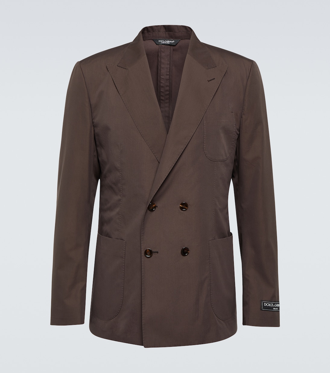 

Блейзер из хлопкового и шелкового поплина Dolce&Gabbana, Coffee Brown