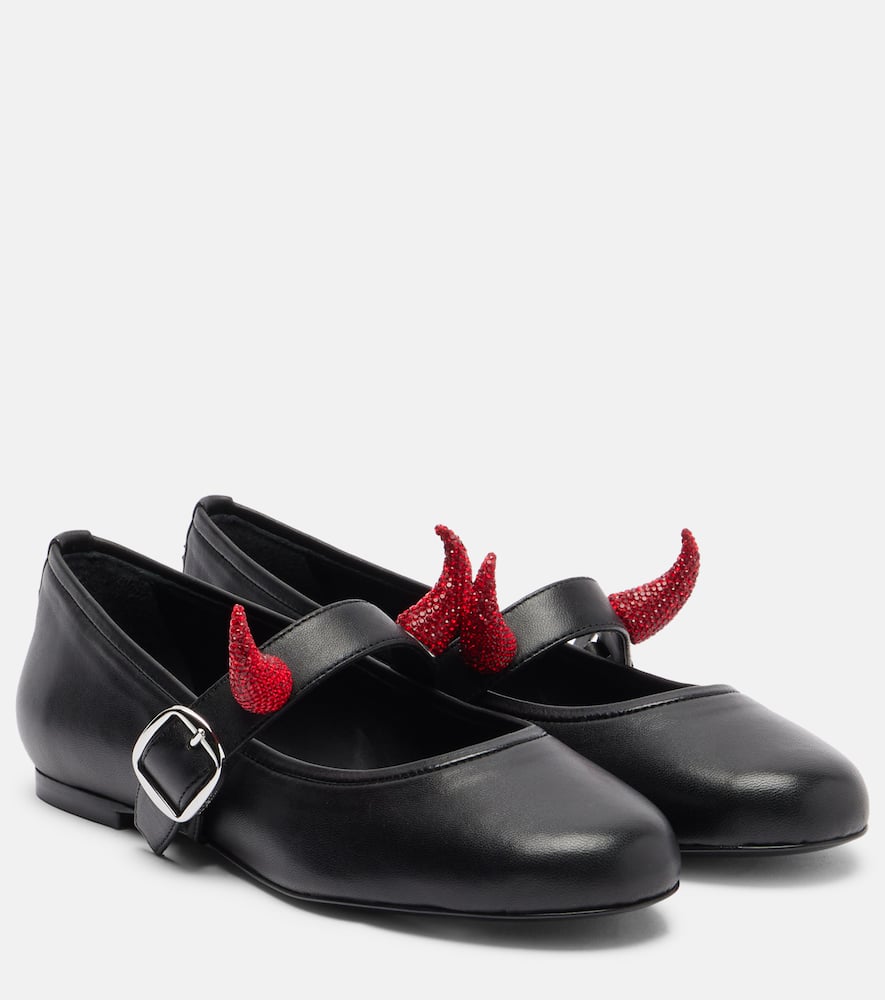 Disney кожаные балетки Mary Jane Coperni, Black-Red