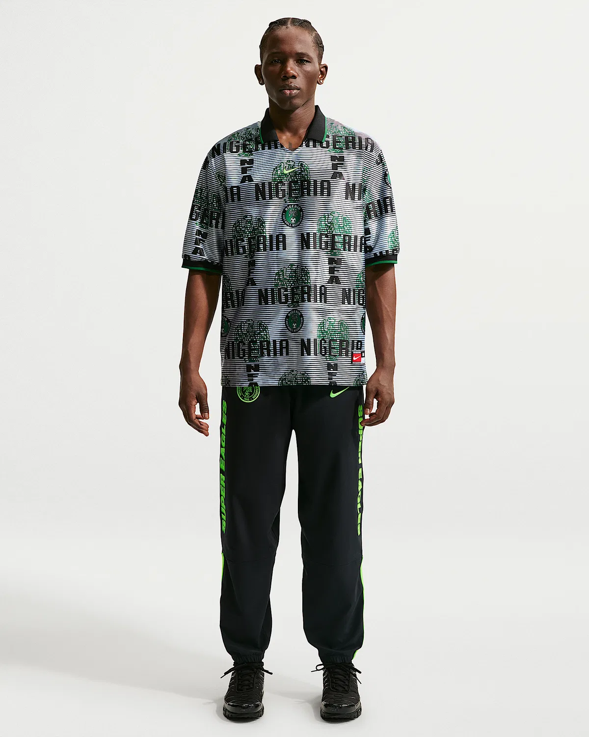 Мужская футболка Nike Dri-FIT с коротким рукавом Nigeria Energy, White/Black/Pine Green/Electric Green — фото 4