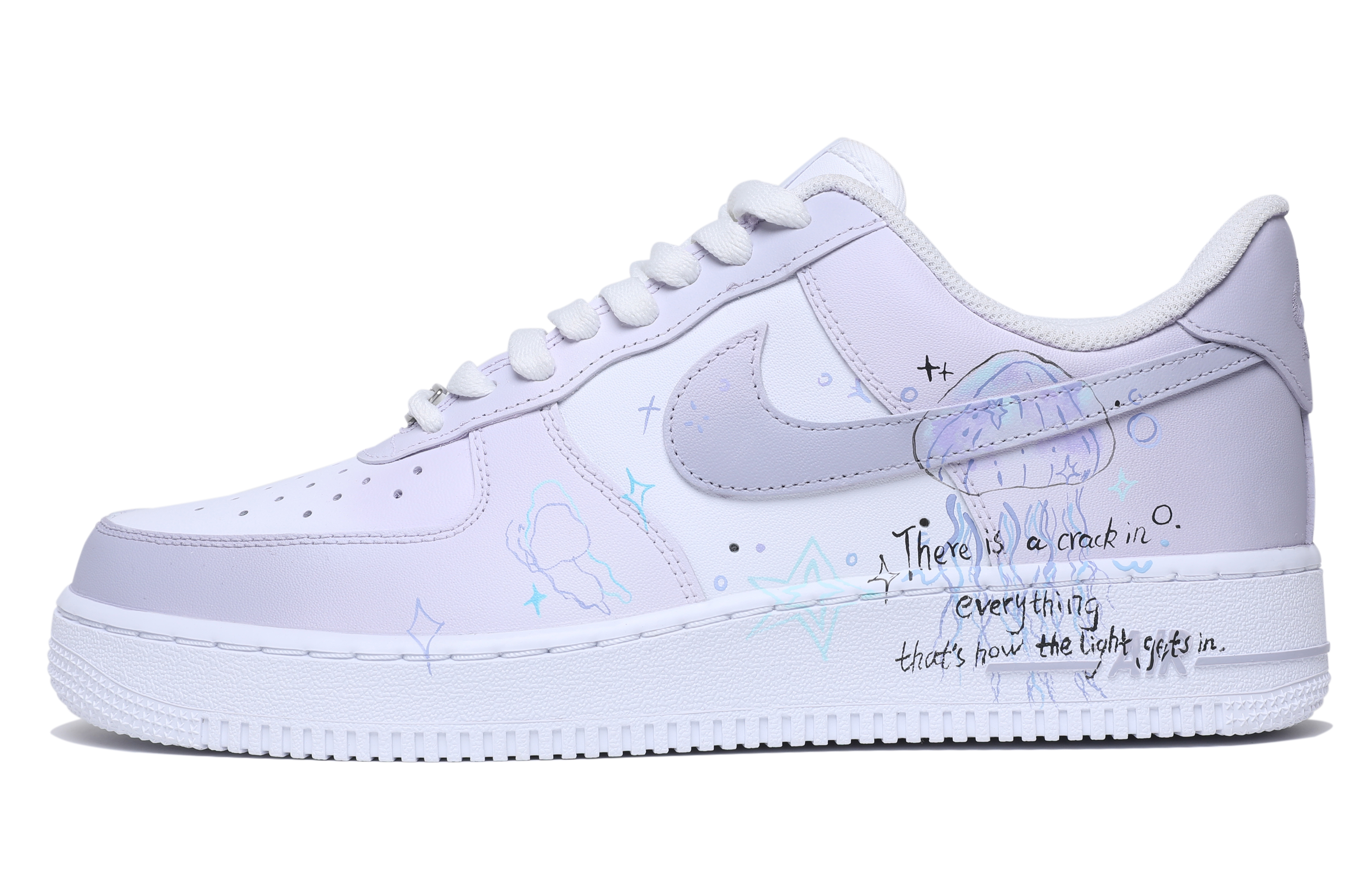 

Кроссовки Nike Air Force 1 Skateboarding Shoes Women's Low-top White/purple, цвет Light Lavender