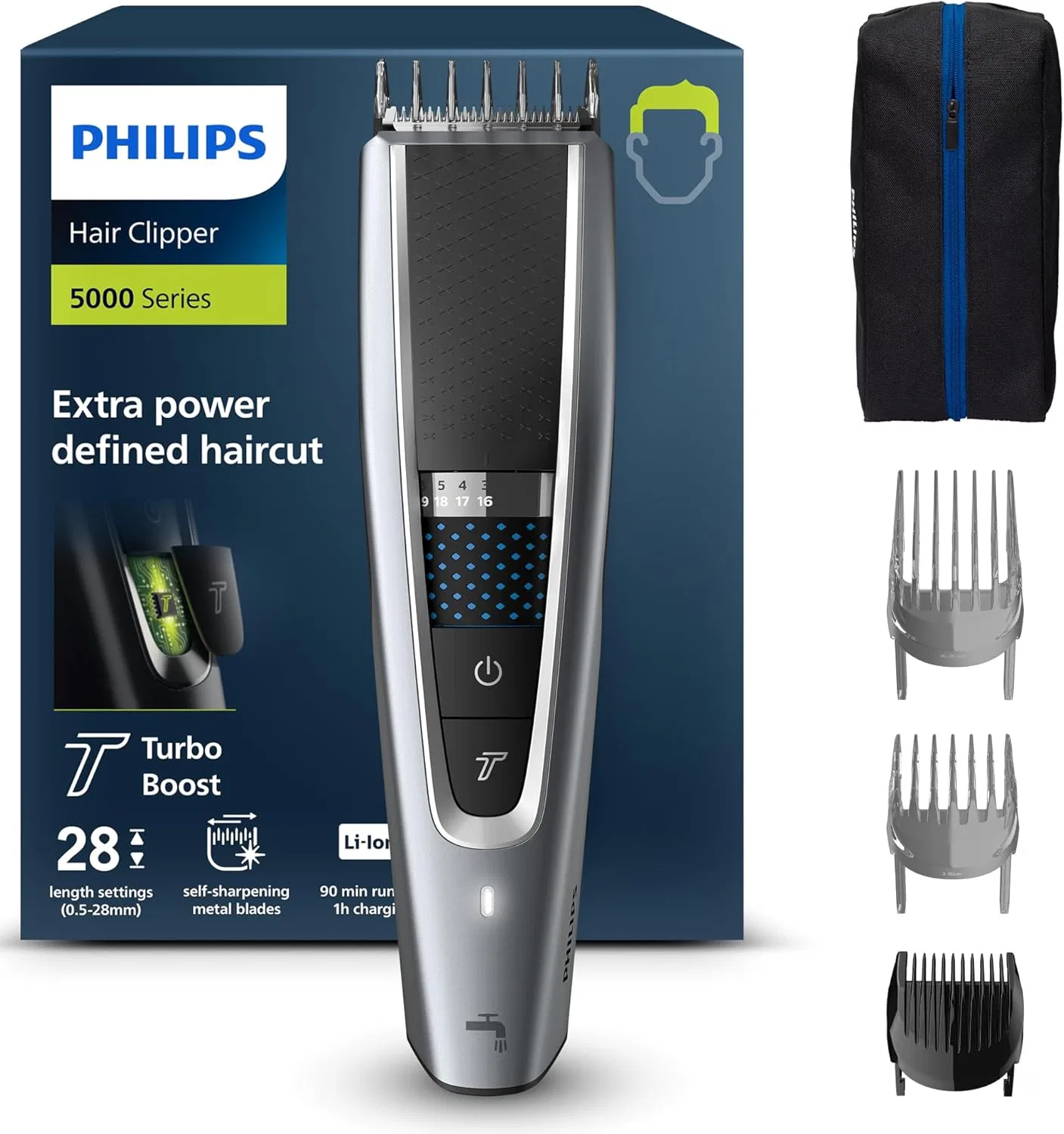 Триммер для волос Philips Series 5000 HC5630/15 с 28 настройками длины Philips