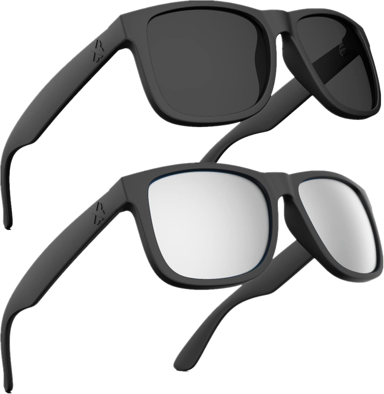 

Поляризованные солнцезащитные очки MAXJULI для мужчин и женщин, прямоугольные солнцезащитные очки с защитой от УФ-излучения 8806, 2 Pack(black/Gray Lens+black/Silver Lens)