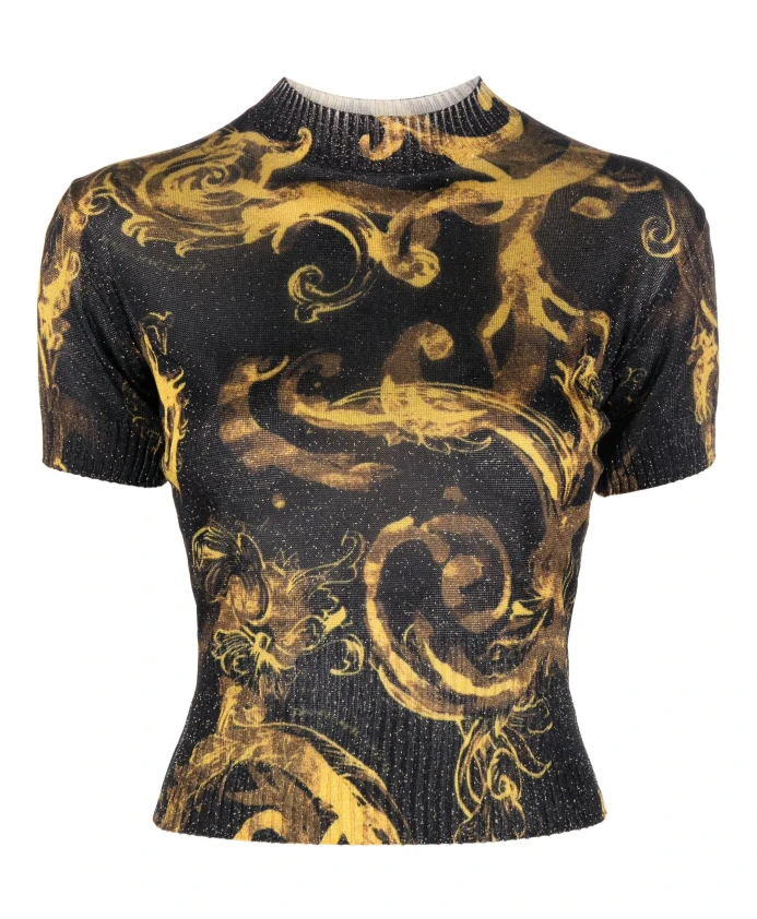 

Трикотажный топ с принтом Barocco Versace Jeans Couture, черный