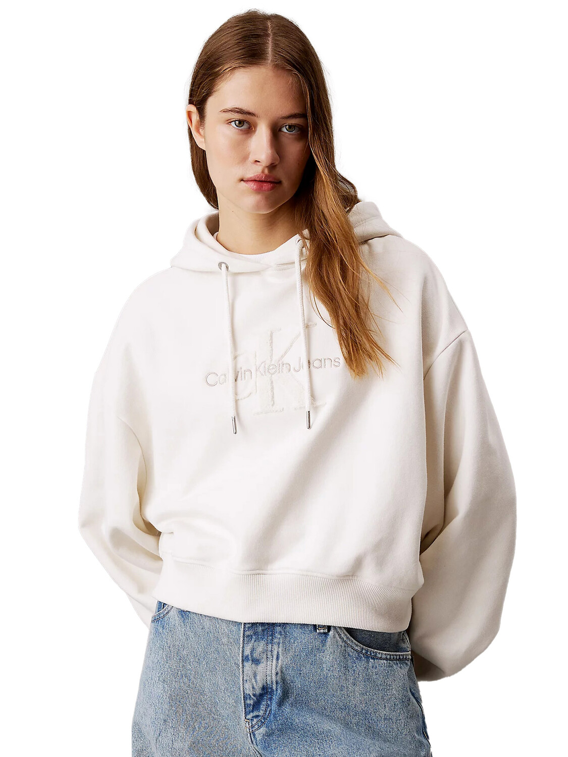 

Толстовка felpa con monogramma Calvin Klein, бежевый