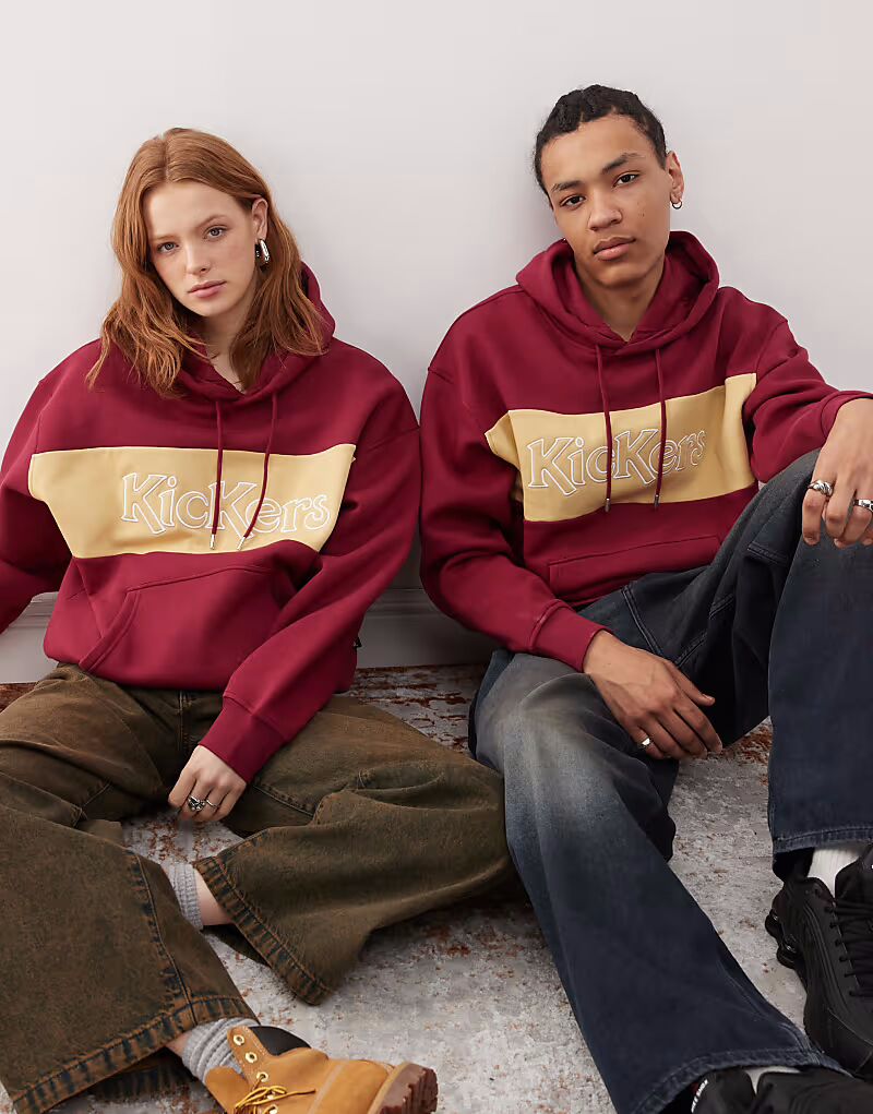 

Толстовка унисекс Kickers oversize темно-вишневого цвета