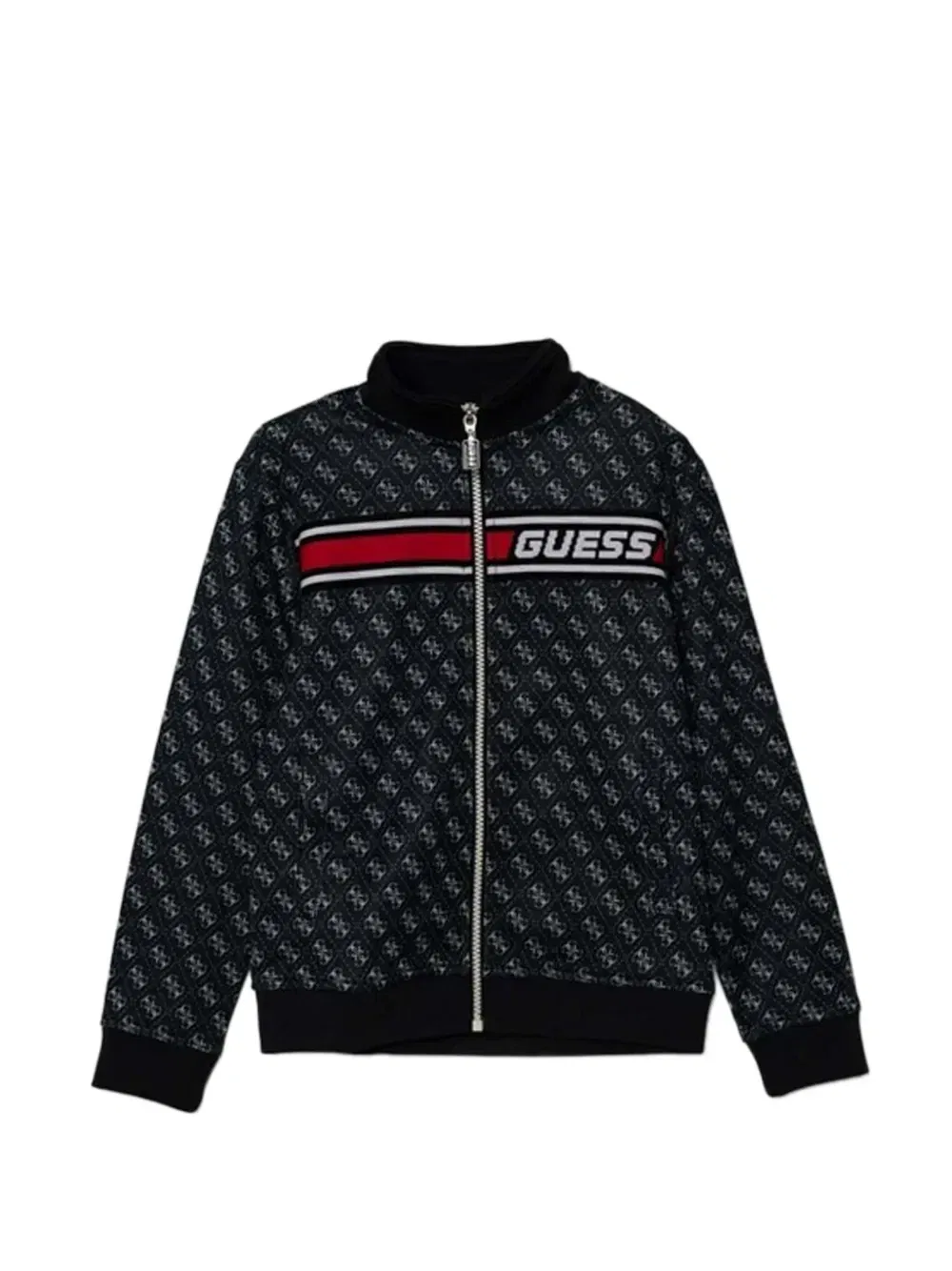 Толстовка на молнии с узором GUESS Kids, черный
