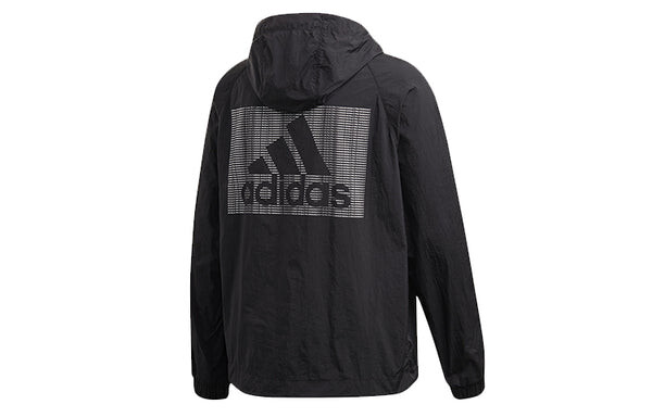 Куртка adidas Logo Casual Sports Hooded Jacket Black, черный — фото 2