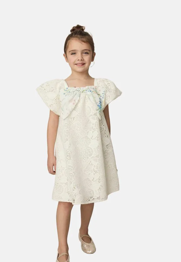 Платье повседневное, прямого кроя, с бантом Laura Ashley, White