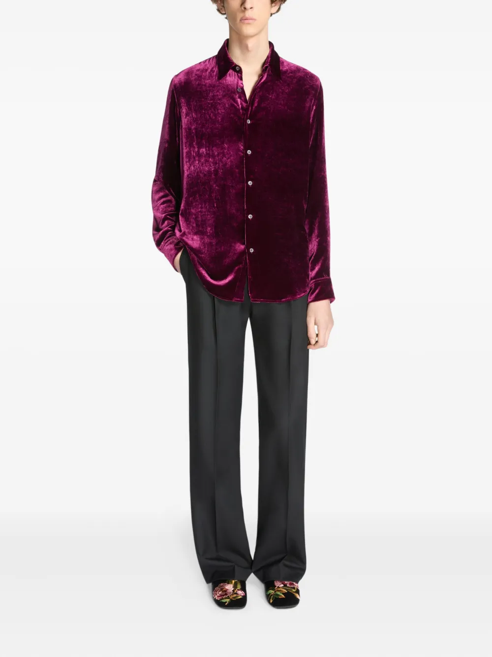 Мюли с цветочной вышивкой Dries Van Noten, черный — фото 4