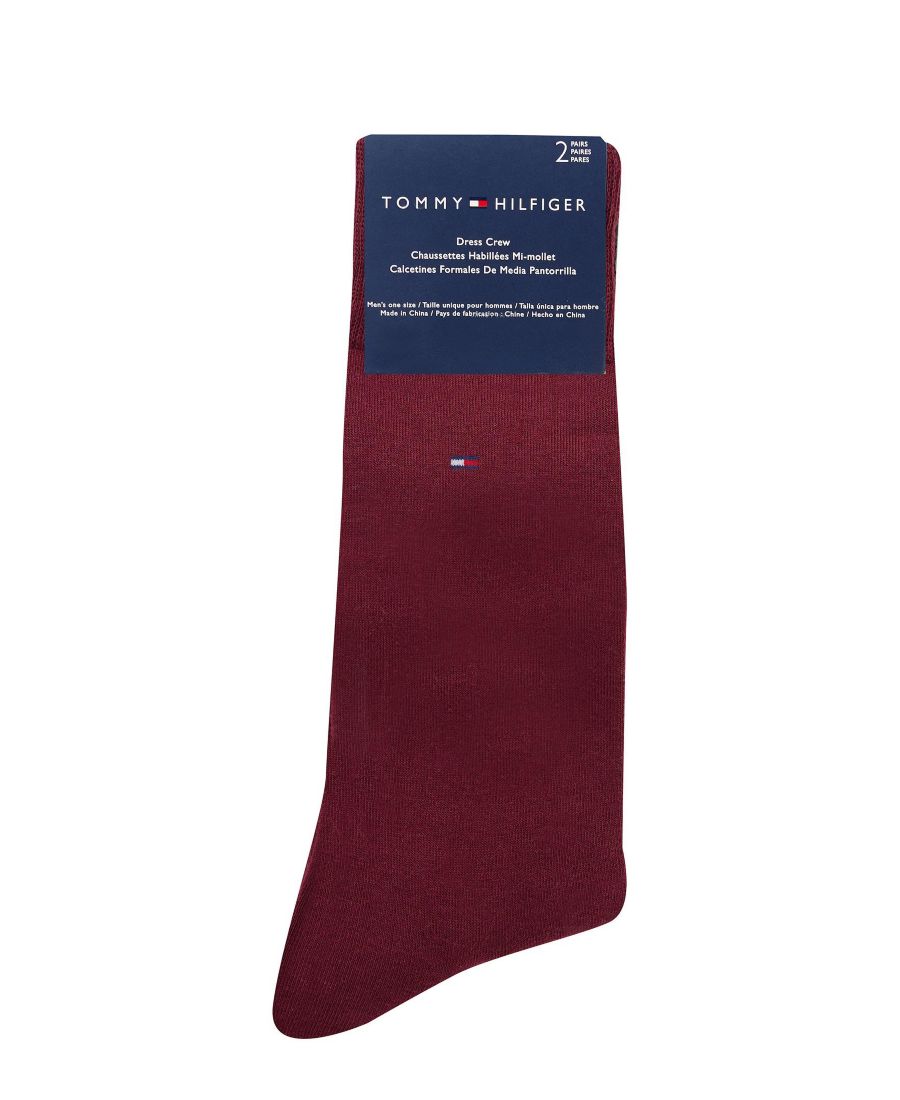 Мужские однотонные носки (2 шт) Tommy Hilfiger, Burgundy/Black — фото 3