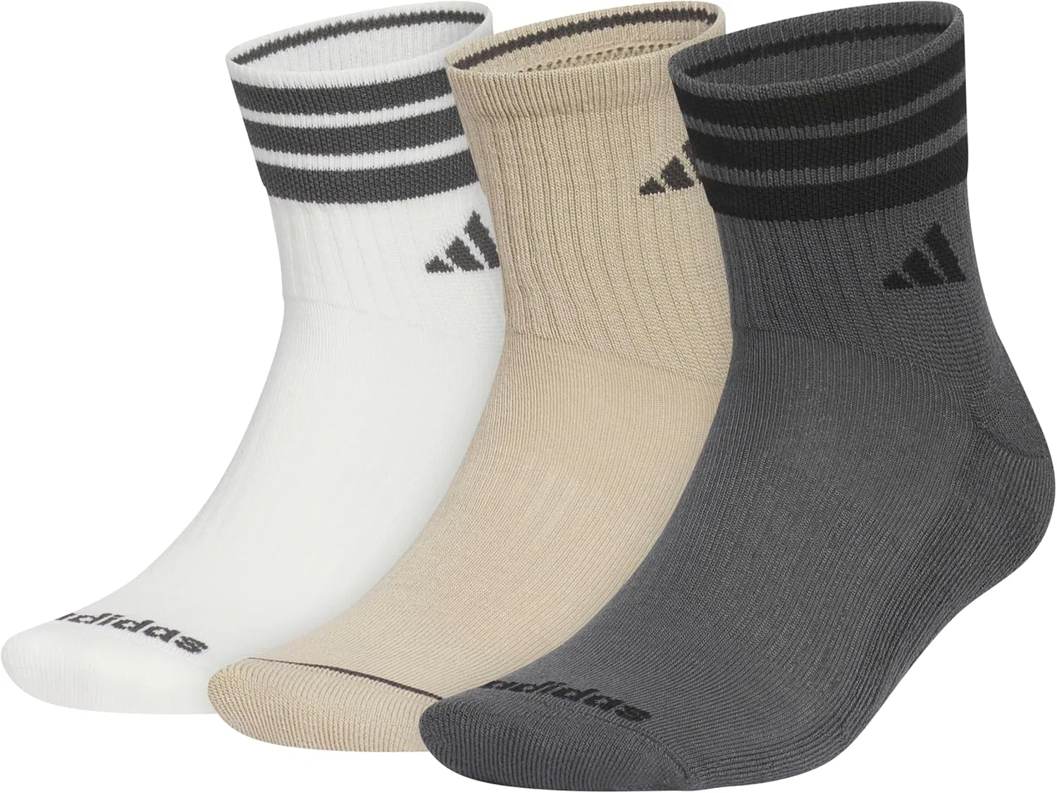Носки мужские adidas, 3 пары, Off White/Wonder Cargo Khaki/Grey Six/3-stripe/4
