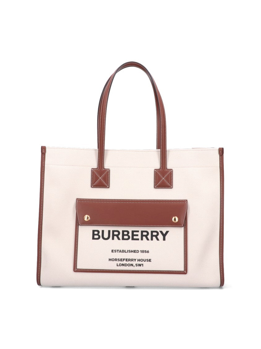 

Средняя сумка-шоппер Freya - бежевая Burberry