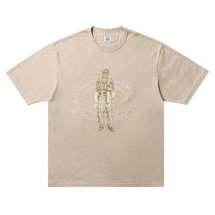

Футболка Palace x C.P. Company Mercerized Jersey 30/2 Twisted T-Shirt, Stone