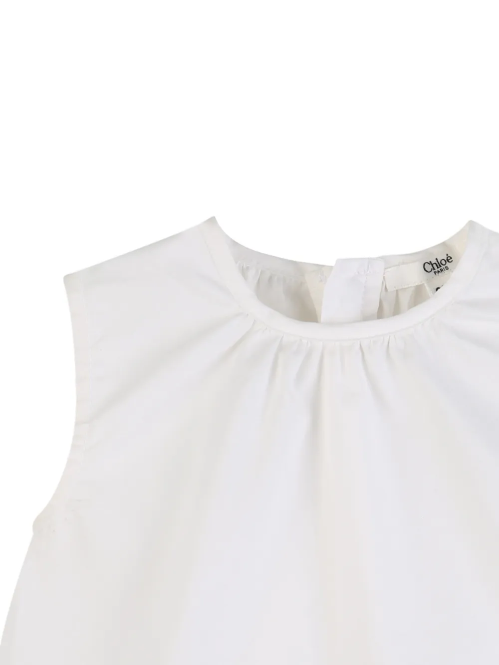 Топ с цветочными аппликациями Chloé Kids, белый — фото 3