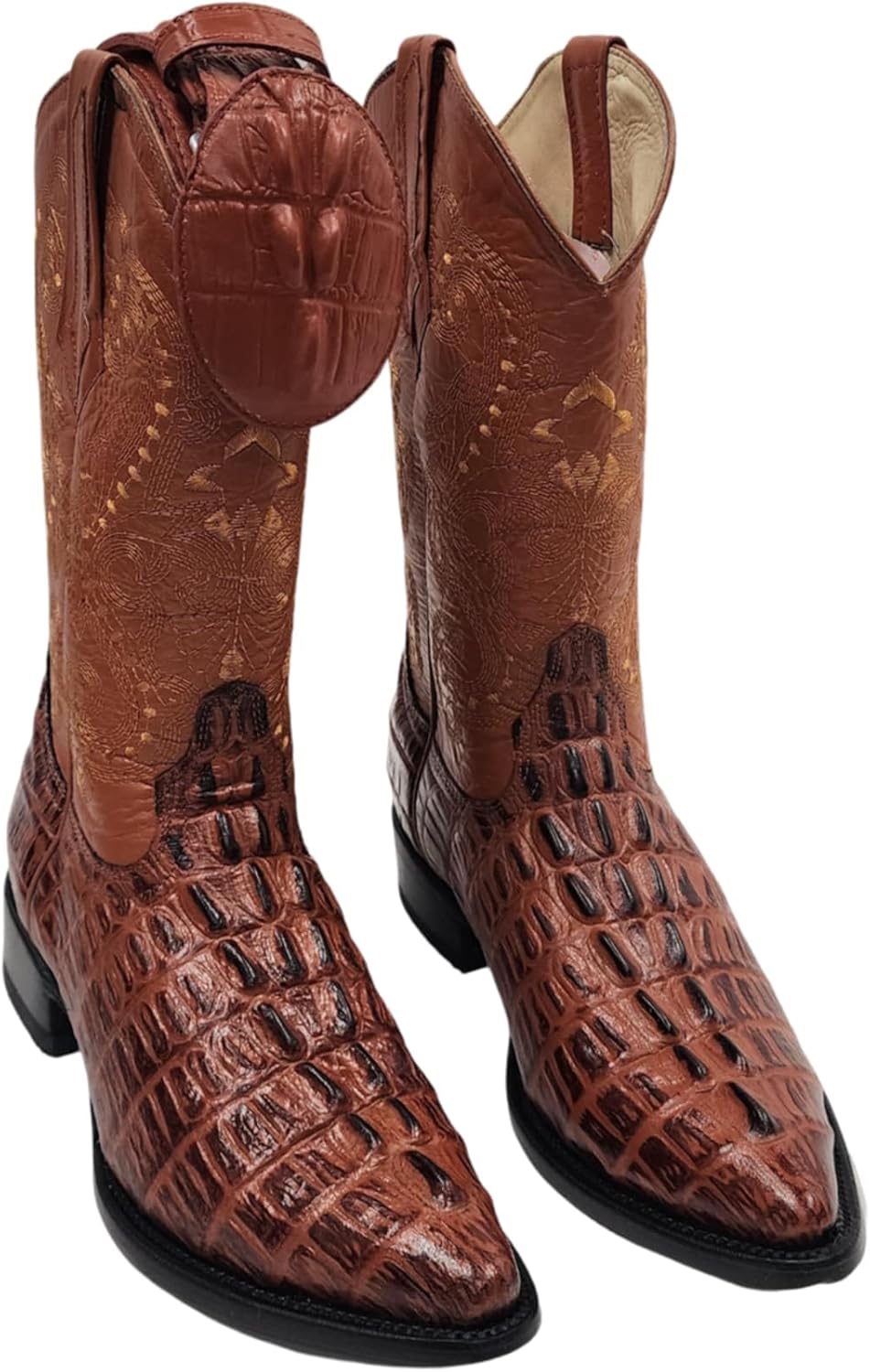 

Мужские ковбойские сапоги Dona Michi из натуральной кожи с тиснением под крокодила и аллигатора, с носком JToe, в комплекте подходящий ремень, ручная работа, Cognac