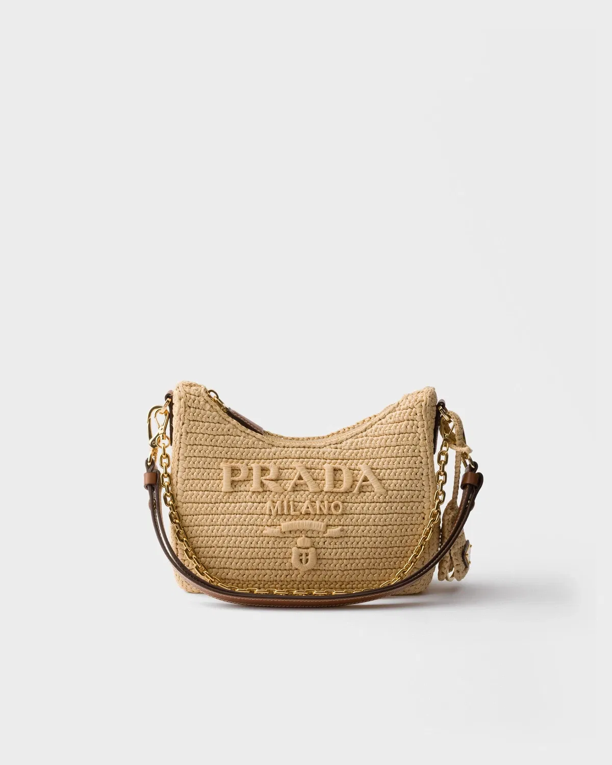 Вязаная мини-сумка Prada Re-Edition, бежевый