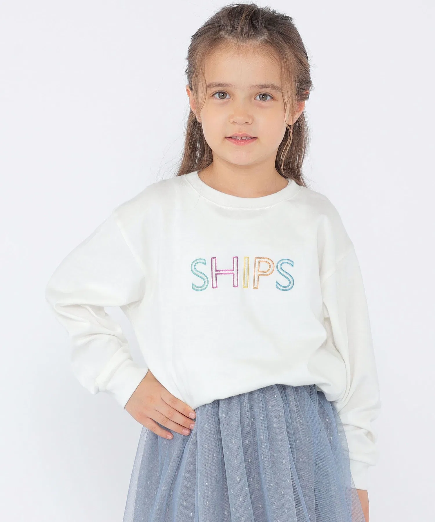 Детская футболка SHIPS KIDS с длинным рукавом и вышивкой логотипа