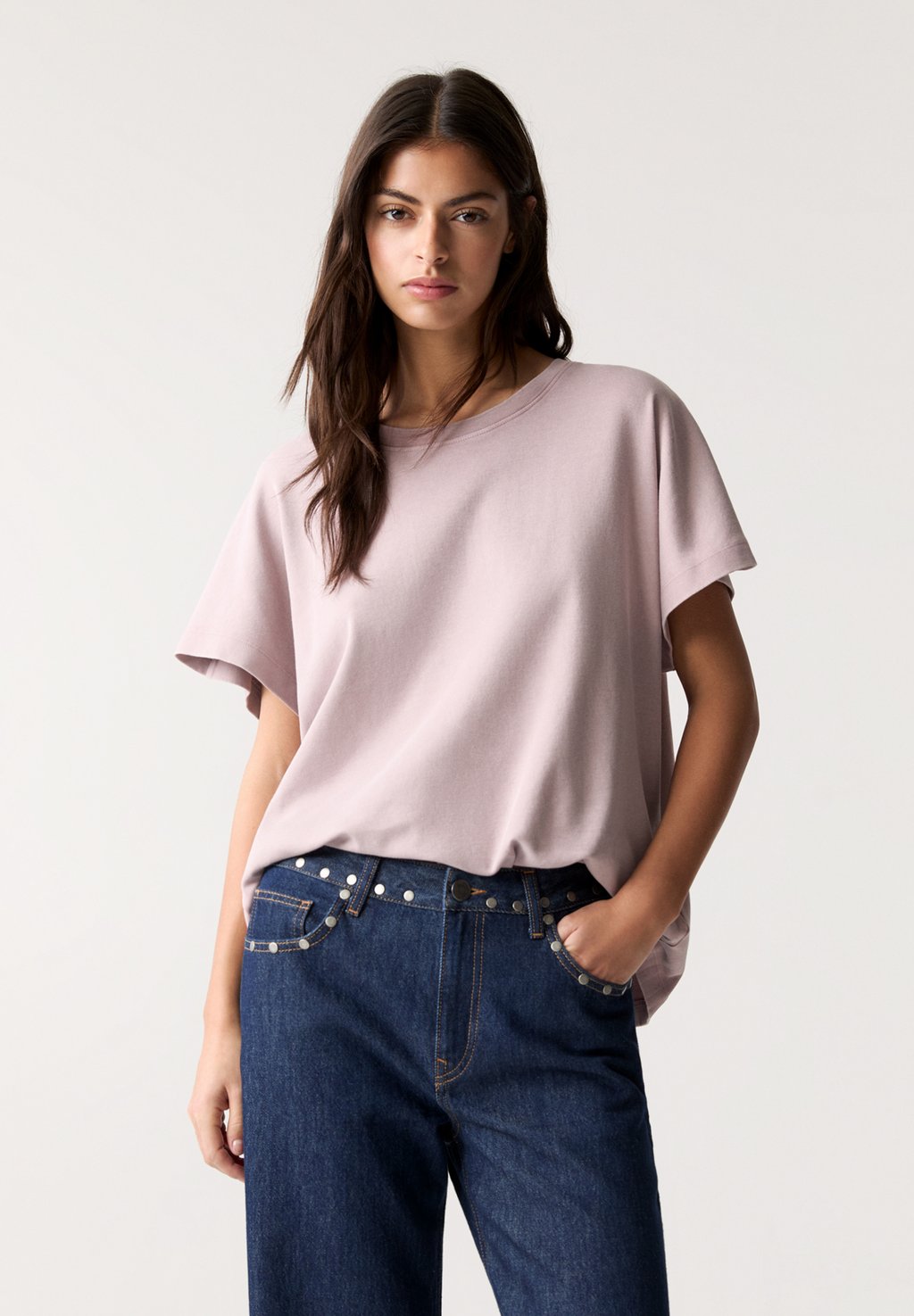 

Базовая футболка SHORT SLEEVE PULL&BEAR, светло-розовый