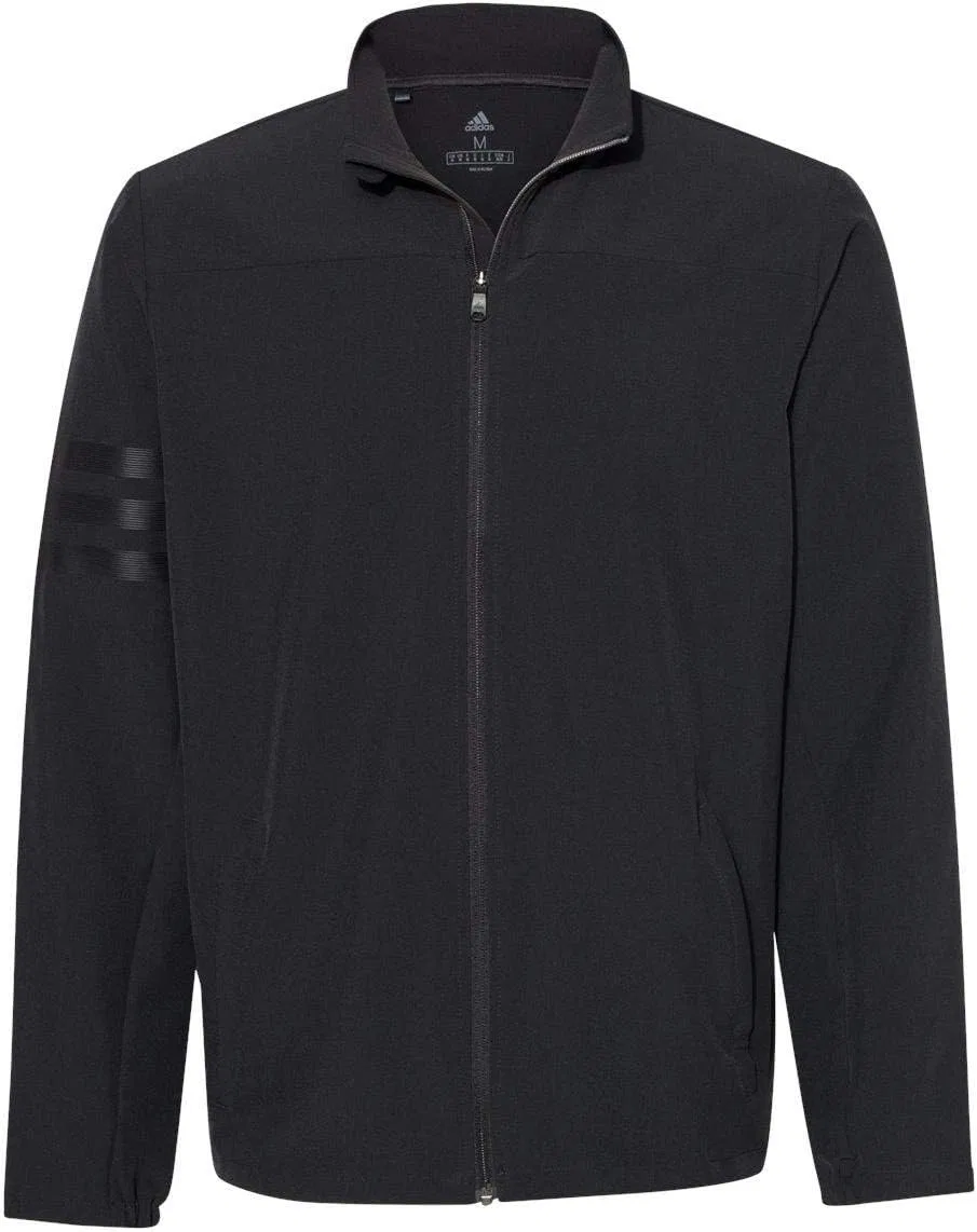 Куртка спортивная adidas, 3-Stripes Full-Zip Jacket, Black/Black — фото 2