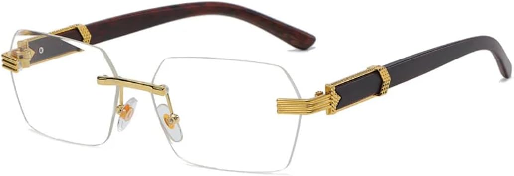 

Солнцезащитные очки с защитой UV400 | Маленькие без оправы, прозрачные, с градиентом цвета "океан" | для женщин и мужчин, для занятий спортом на открытом воздухе и вождения DSVIGF, Gold-clear