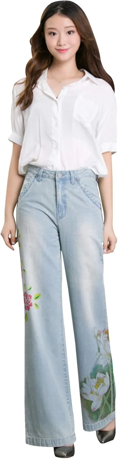 

Женские джинсы Casual Wide Leg Washed Legou