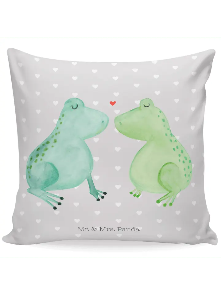 

Подушка Mr & Mrs Panda 40x40 Frosch Liebe, пастельно-серый