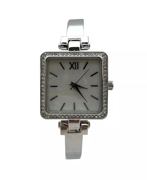 

Женские часы с тонким квадратным циферблатом и стразами Olivia Pratt, silver
