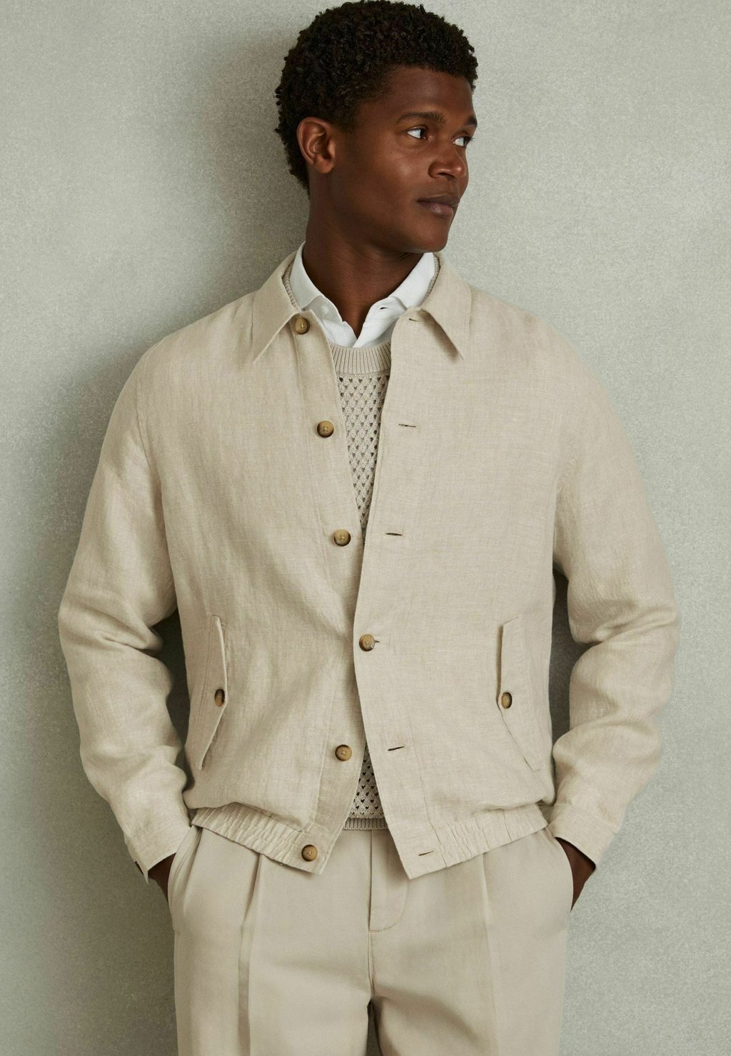 

Летняя куртка REGULAR FIT-CADIZ ELASTICATED Reiss, бежевый