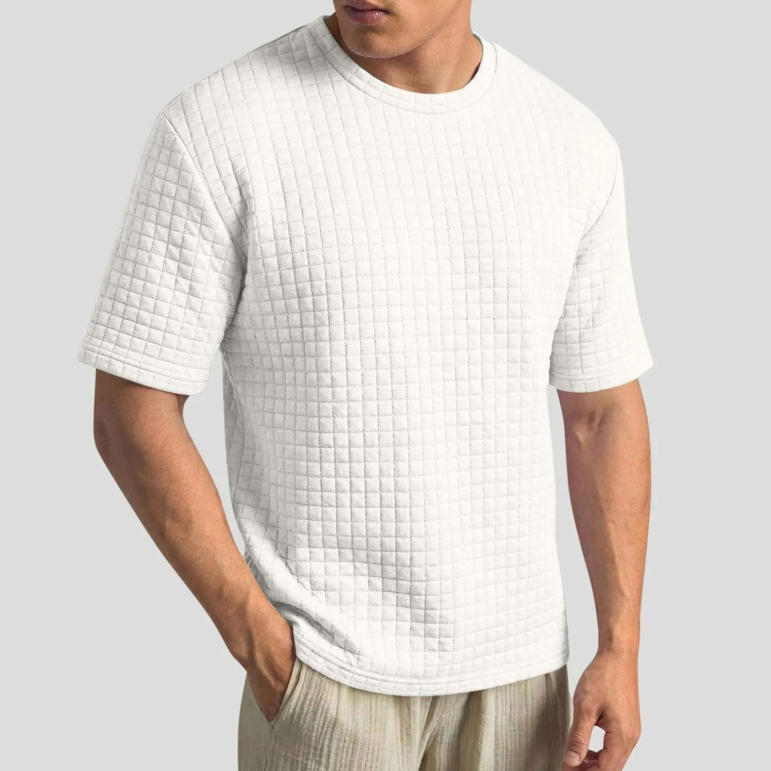 Мужская футболка Casual с коротким рукавом и круглым вырезом — фото 2