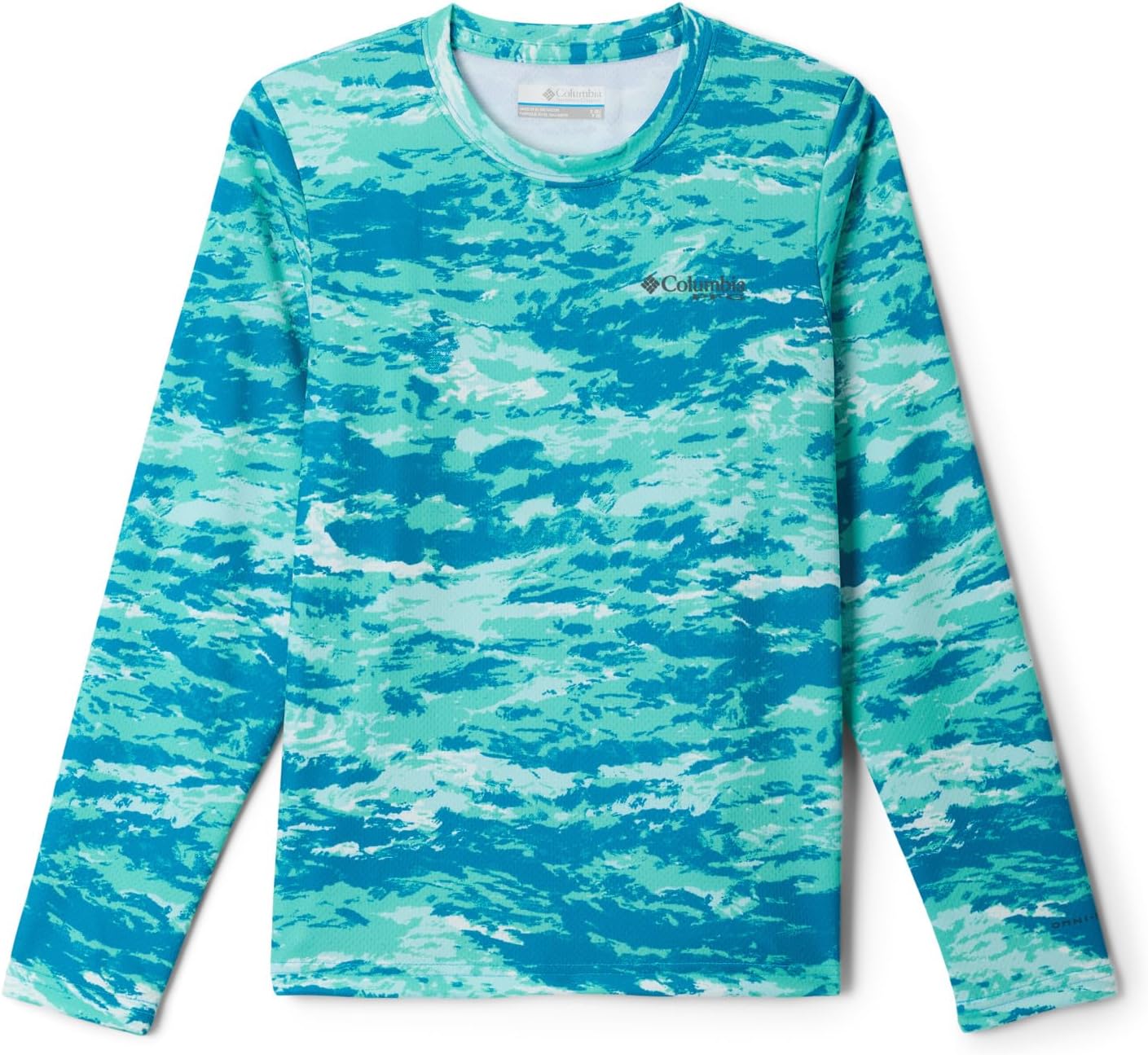 

Футболка Columbia Boys PFG Solar Stream с длинным рукавом и принтом, Glaze Green Sumi Camo